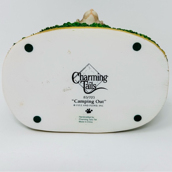 Vintage Fitz and Floyd Charming Tails Camping Out Figurine Whimsical Mouse Tent - Picture 6 of 13